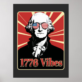 George Washington 1776 Stimmung patriotische Sonne Poster