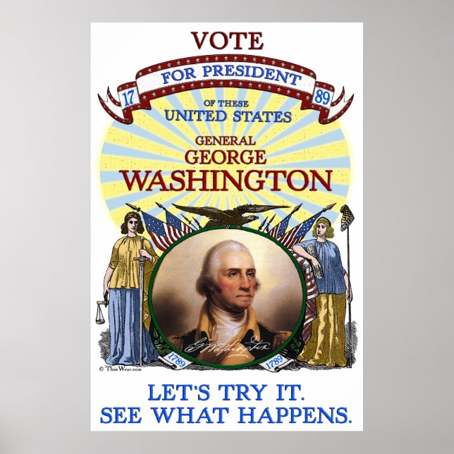 George Washington 1789 Election Poster (weiß) (Vorne)