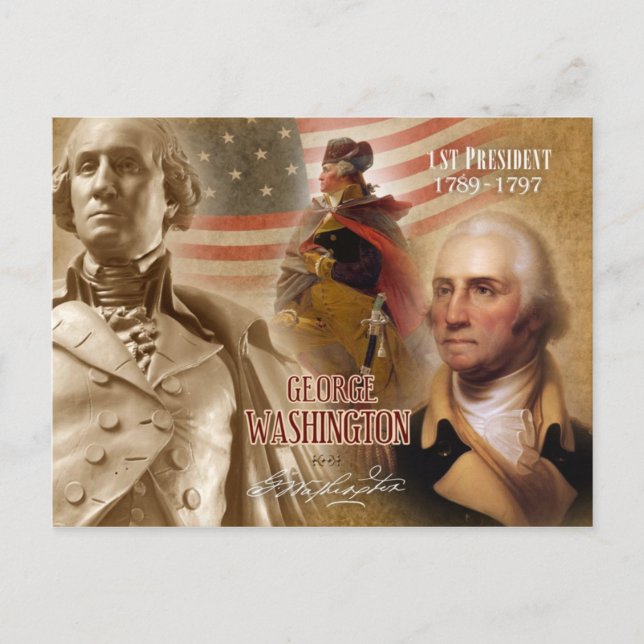 George Washington - 1. Präsident der USA Postkarte (Vorderseite)