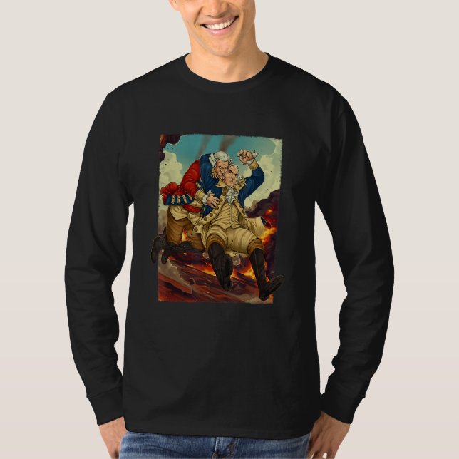 George Washington 4th of July Shirt Wrestling Redc (Vorderseite)