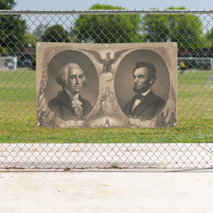 George Washington Abraham Lincoln Adler US Vintage Banner