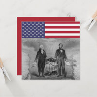 George Washington Abraham Lincoln American Flag