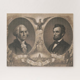 George Washington Abraham Lincoln Eagle Patriotic Puzzle