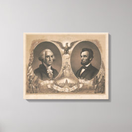 George Washington Abraham Lincoln Eagle US Vintag Leinwanddruck