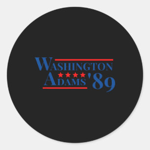 George Washington Adams Wahl 1789 Gründung Vater Runder Aufkleber