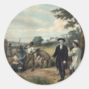 George Washington als Bauer-Aufkleber Runder Aufkleber