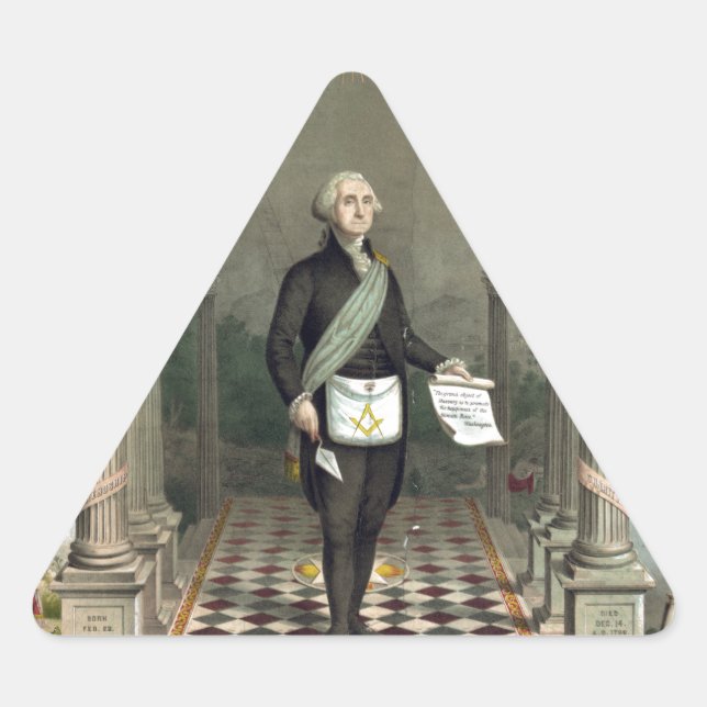 George Washington als Freimaurer Dreieckiger Aufkleber (Vorderseite)