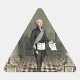 George Washington als Freimaurer Dreieckiger Aufkleber