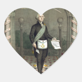 George Washington als Freimaurer Herz-Aufkleber