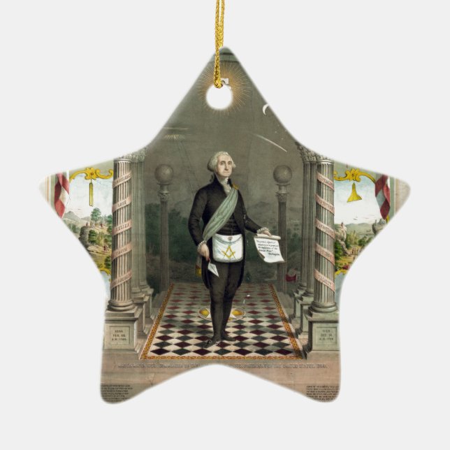 George Washington als Freimaurer Keramik Ornament (Vorne)