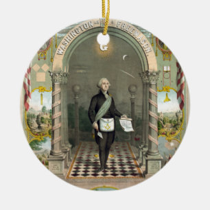 George Washington als Freimaurer Keramik Ornament