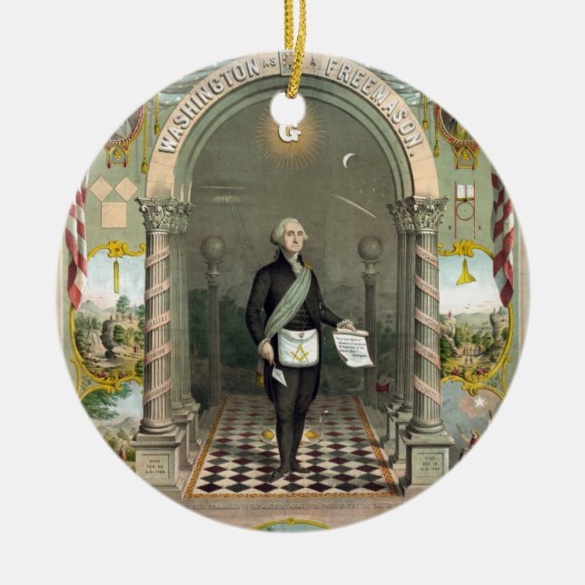 George Washington als Freimaurer Keramik Ornament (Vorne)