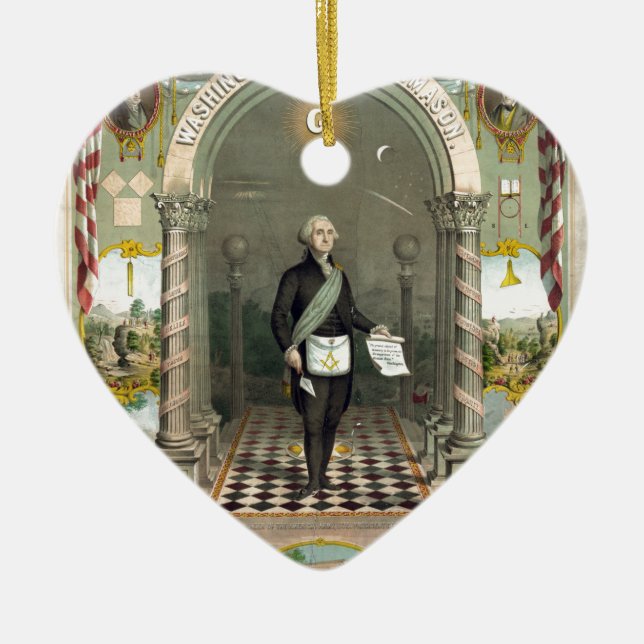 George Washington als Freimaurer Keramik Ornament (Vorne)