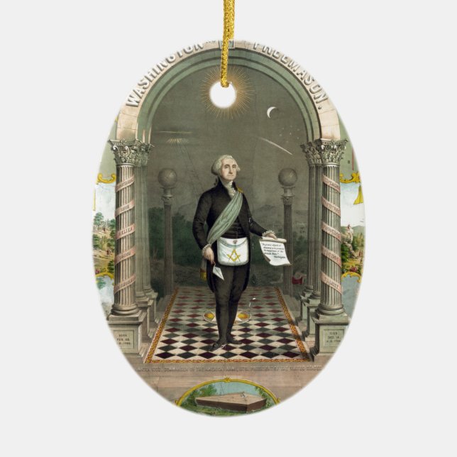 George Washington als Freimaurer Keramikornament (Vorne)