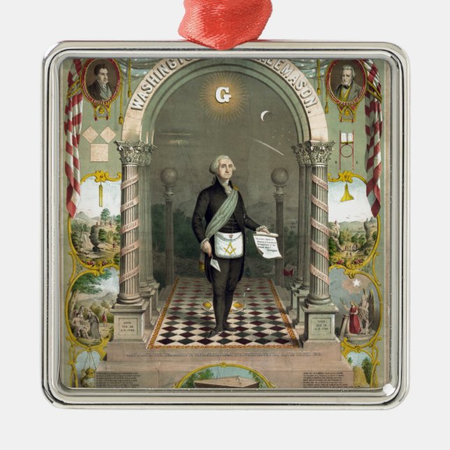 George Washington als Freimaurer Ornament Aus Metall (Vorne)