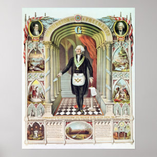 George Washington als Freimaurer Poster