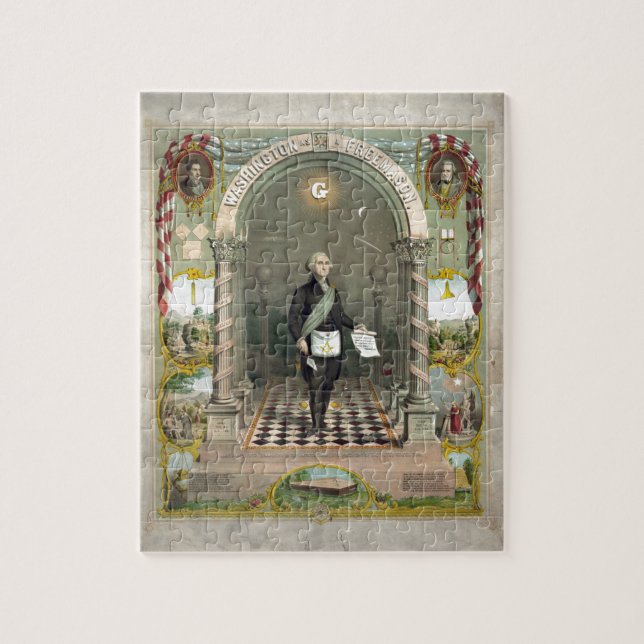 George Washington als Freimaurer Puzzle (Vertikal)