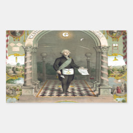 George Washington als Freimaurer Rechteckiger Aufkleber