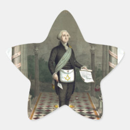 George Washington als Freimaurer Stern-Aufkleber