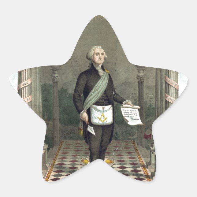 George Washington als Freimaurer Stern-Aufkleber (Vorderseite)