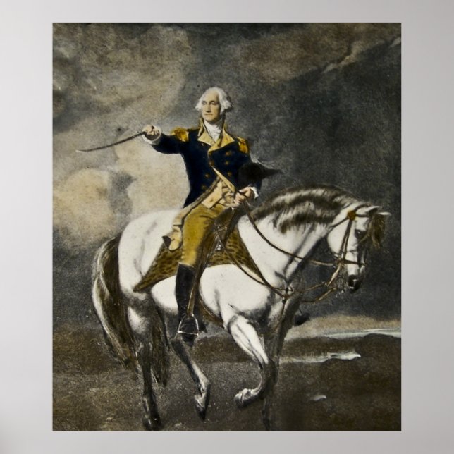 George Washington am Horseback in Trenton Poster (Vorne)