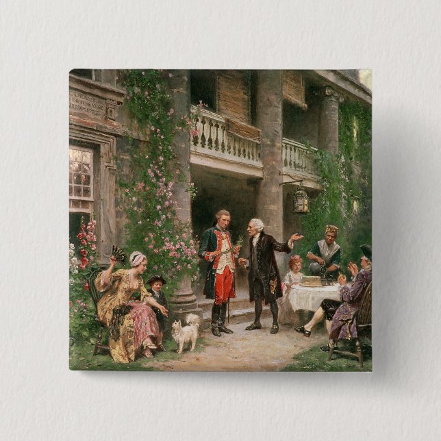 George Washington an Bartrams Garten Button (Vorderseite)