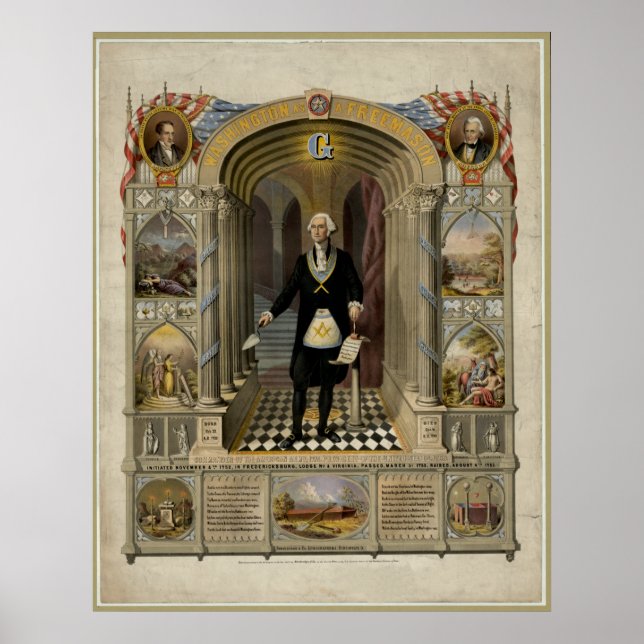 George Washington as a Freemason Portrait, 1867. Poster (Vorne)