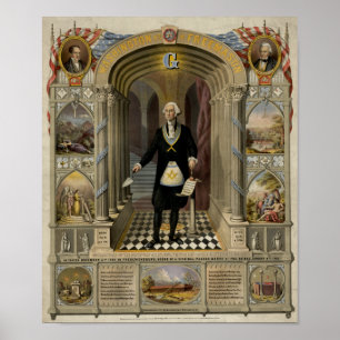 George Washington as a Freemason Portrait, 1867. Poster