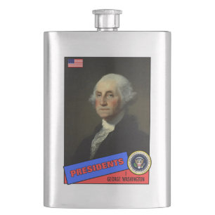 George Washington Baseball Card Flachmann