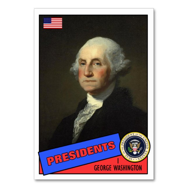 George Washington Baseball Card Tischnummer (Vorderseite)