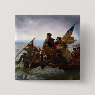 George Washington beim Überqueren des Delaware Riv Button