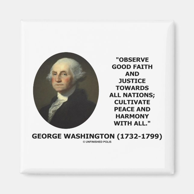 George Washington beobachtet gutes Zitat zur Gerec Magnet (Vorne)