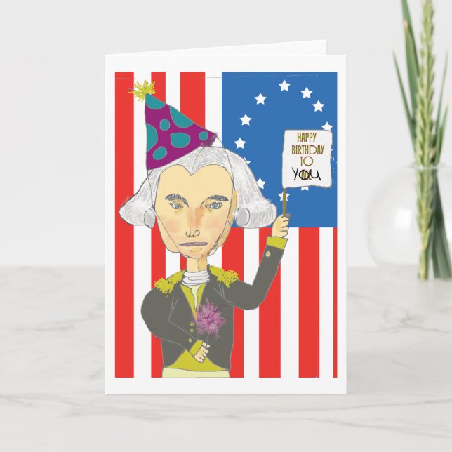 George Washington Birthday Card Karte (Vorderseite)
