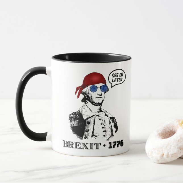 George Washington Brexit 1776 EU Flag Sunglasses Tasse (Mit Donut)
