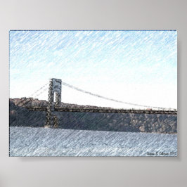 GEORGE WASHINGTON BRIDGE AND HUDSON FLUSS VIEW POSTER
