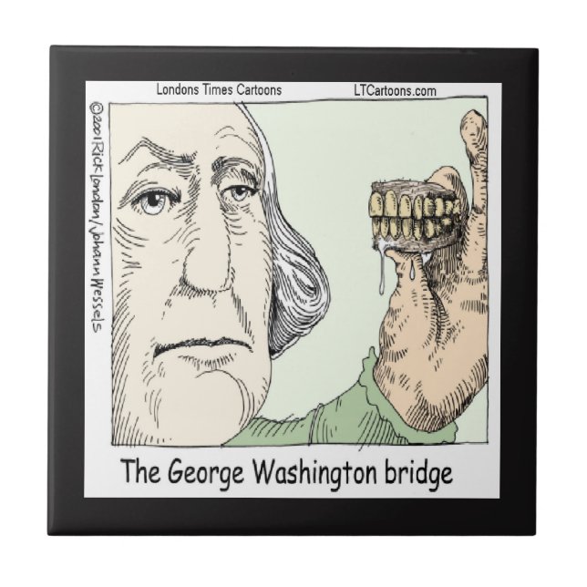 George Washington Bridge Funny Keramik Tile Fliese (Vorderseite)