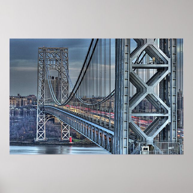George Washington Bridge & The Red Lighthouse NYC Poster (Vorne)