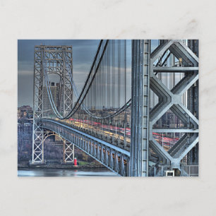 George Washington Bridge & The Red Lighthouse NYC Postkarte