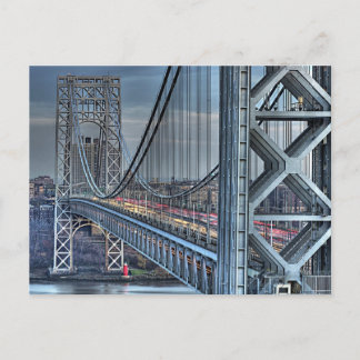 George Washington Bridge & The Red Lighthouse NYC Postkarte