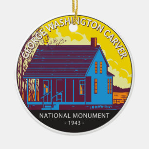 George-Washington-Carver-Nationalmonument Vintage Keramik Ornament