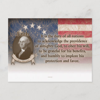 George Washington - Der Glaube Postkarte