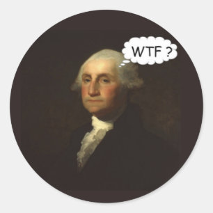 George Washington, der in sein Grab lustig spinnt Runder Aufkleber