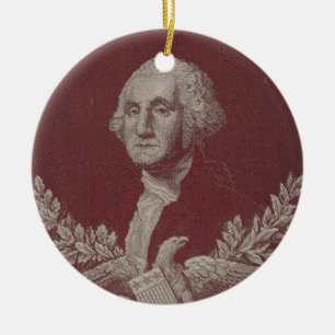 George Washington Eagle Stars Stripes USA Portrait Keramikornament