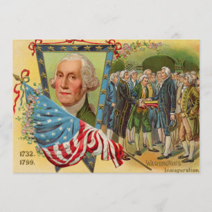 George Washington Einweihung der amerikanischen Fl Einladung