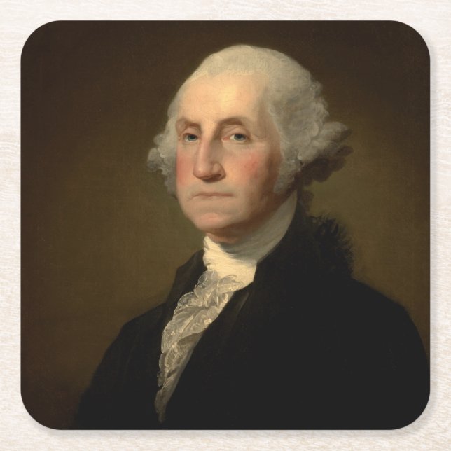 George Washington Erster amerikanischer Präsident  Rechteckiger Pappuntersetzer (Vorderseite)