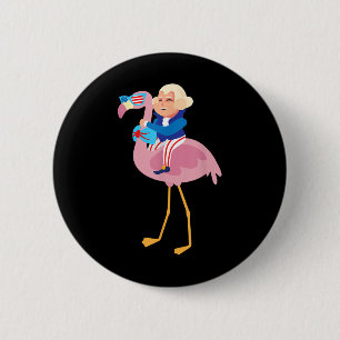 George Washington Flamingo 4. Juli American Fl Button