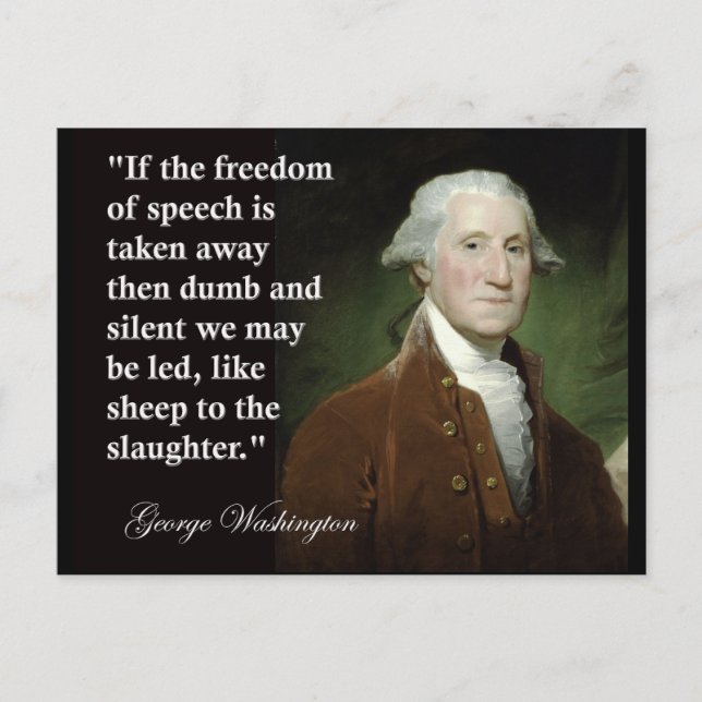 George Washington Freedom of Speech Zitat Postkarte (Vorderseite)