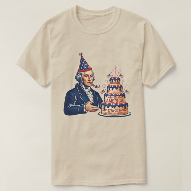 George Washington Geburtstagsfeier  T-Shirt (Design vorne)