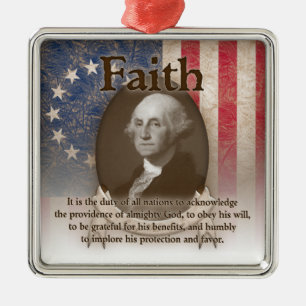 George Washington - Glaube Silbernes Ornament