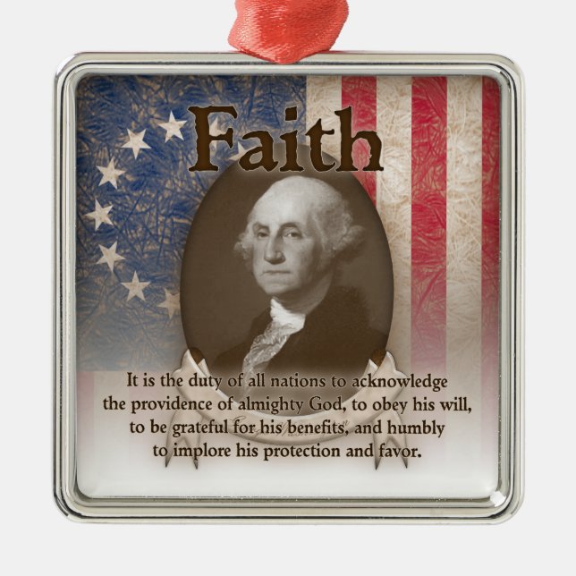 George Washington - Glaube Silbernes Ornament (Vorne)